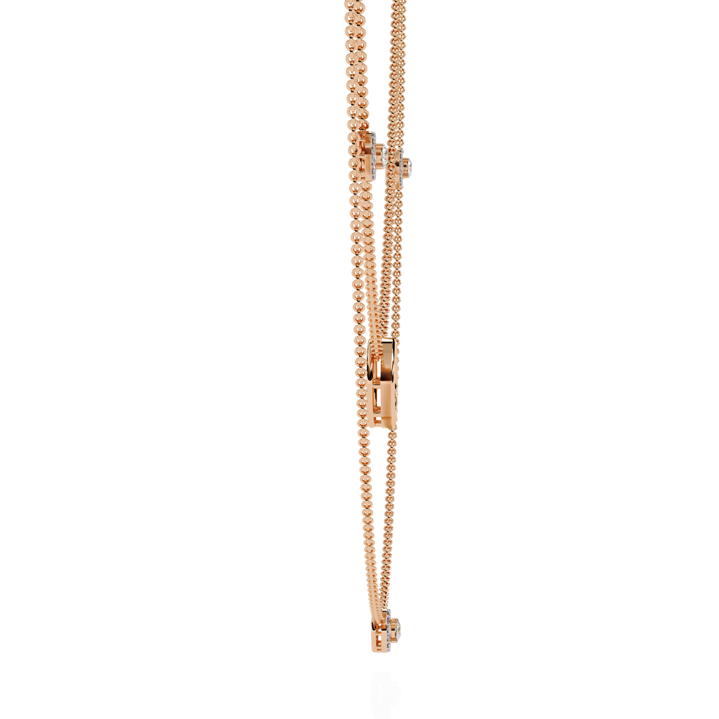 Eternal Halo Layered Gold Necklace (0.46 CTW) Round Brilliant-Cut Diamonds