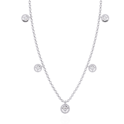 The "Stellar Path" Diamond Halo Necklace in Yellow Gold - 4.72Ct