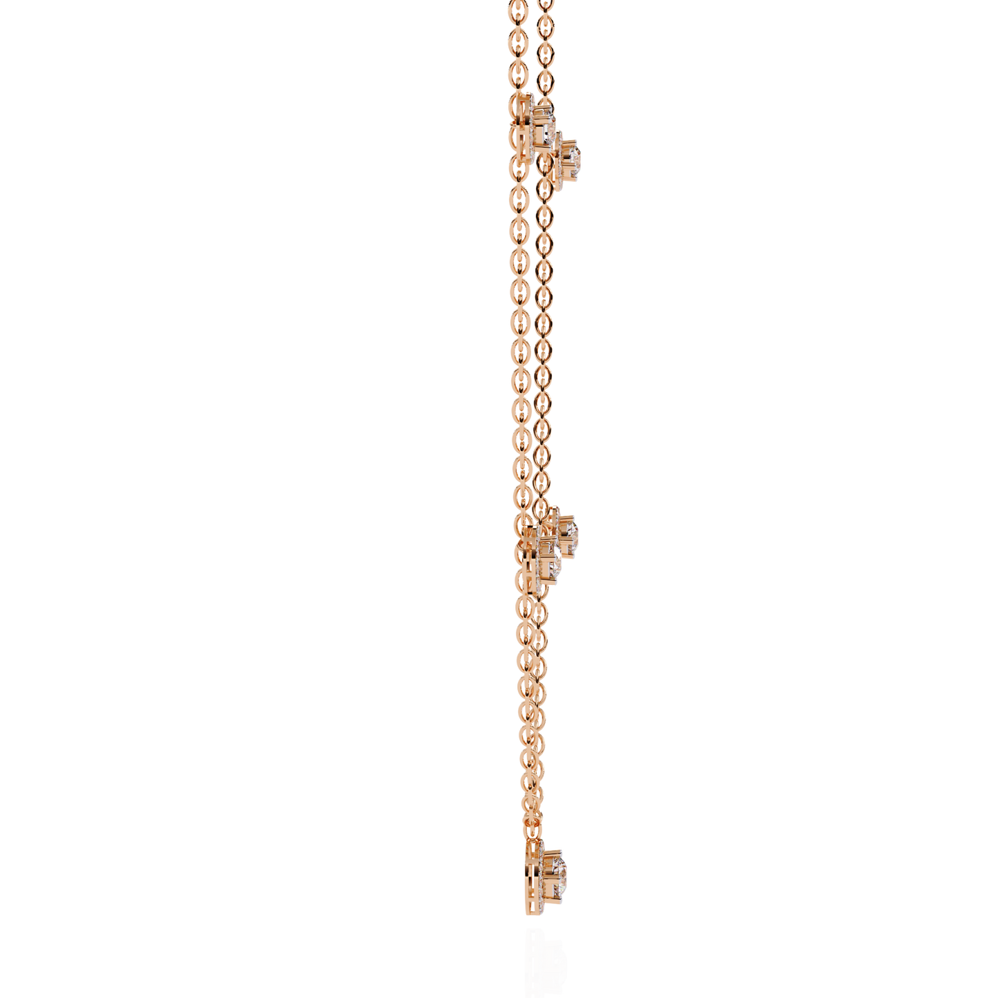 The "Stellar Path" Diamond Halo Necklace in Yellow Gold - 4.72Ct