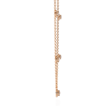 The "Stellar Path" Diamond Halo Necklace in Yellow Gold - 4.72Ct