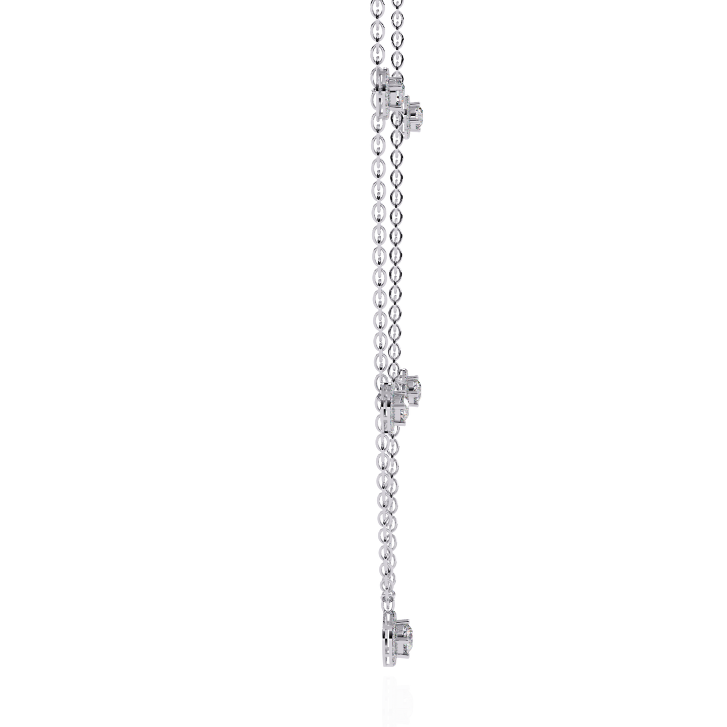 The "Stellar Path" Diamond Halo Necklace in Yellow Gold - 4.72Ct