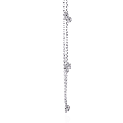 The "Stellar Path" Diamond Halo Necklace in Yellow Gold - 4.72Ct