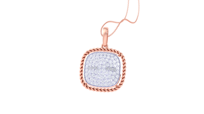 Regal Grid Pendant In Gold - 0.75 Ct Brilliant White Diamonds