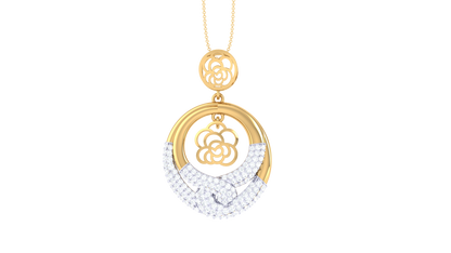 Orbit Glow Diamond Pendent In Gold - 0.74 Ct Brilliant Cut