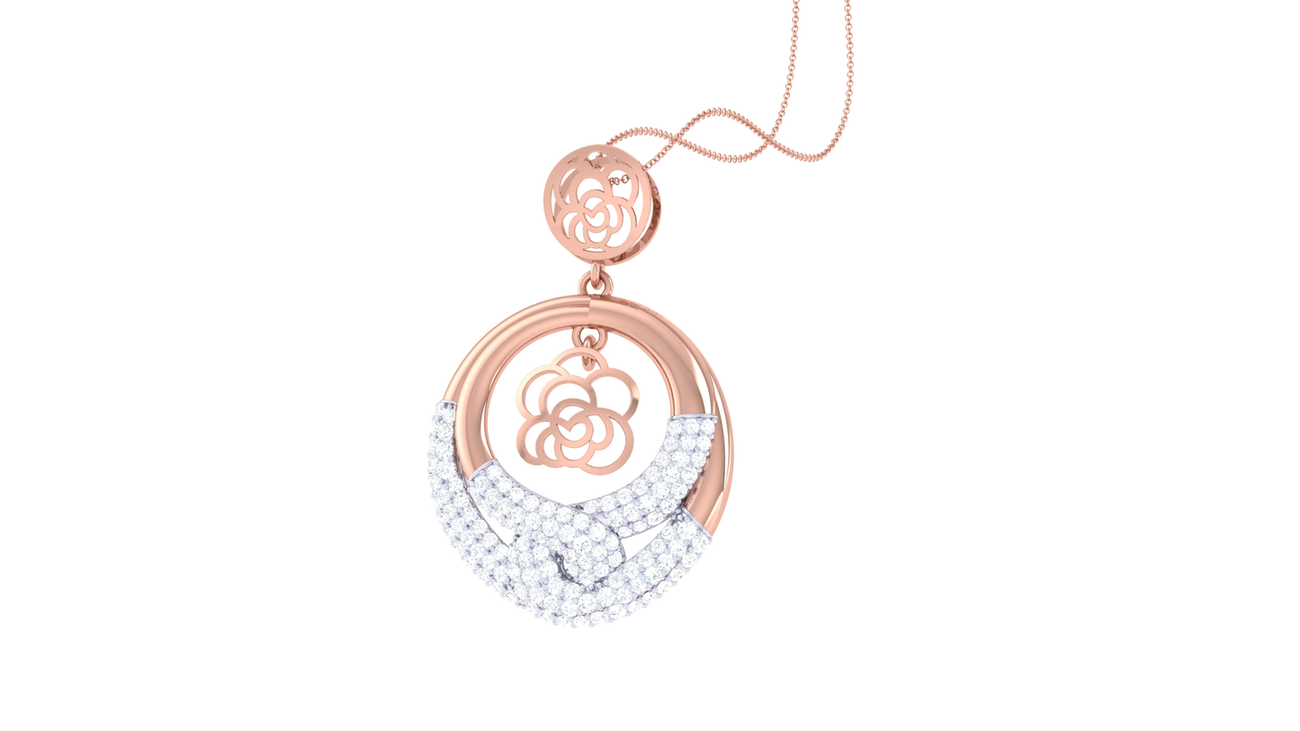 Orbit Glow Diamond Pendent In Gold - 0.74 Ct Brilliant Cut