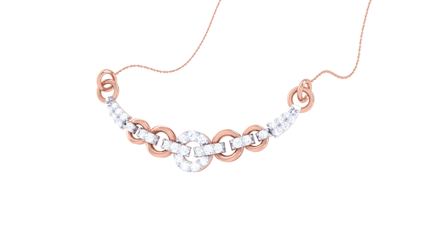 Golden Orbit Choker Pendent – 1.08 Ct Diamonds