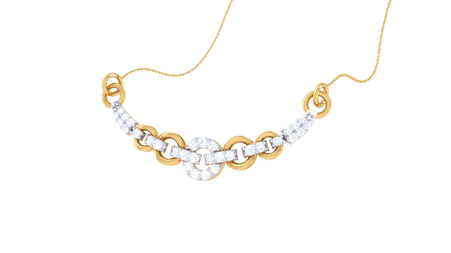 Golden Orbit Choker Pendent – 1.08 Ct Diamonds