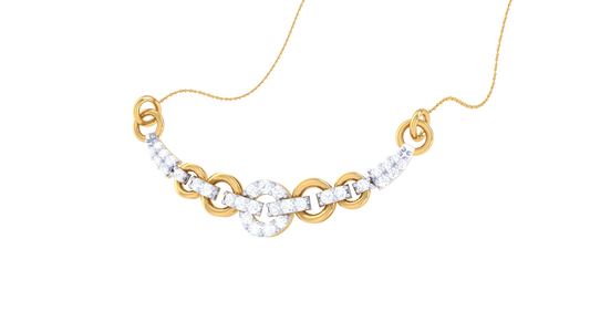Golden Orbit Choker Pendent – 1.08 Ct Diamonds