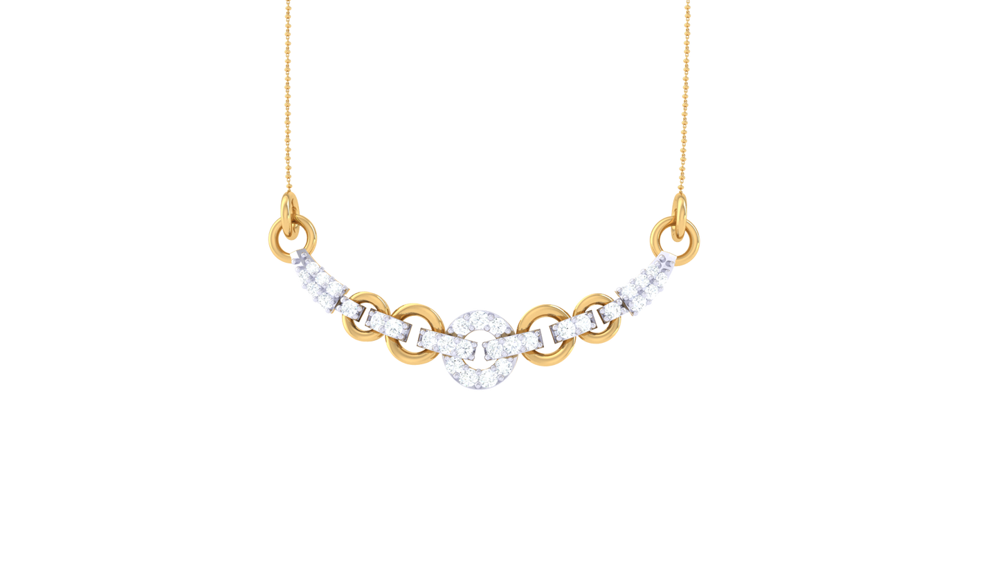 Golden Orbit Choker Pendent – 1.08 Ct Diamonds
