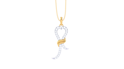 Ribbon of Love Diamond Pendent In Gold – 0.18 Ct Brilliant Cut