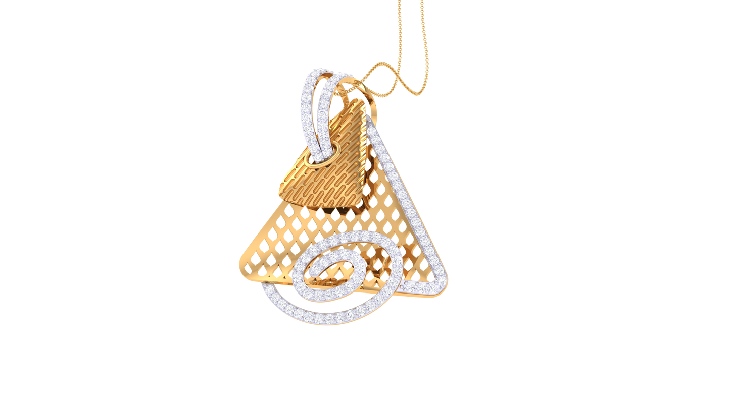 Eclipse Arc Pendent In Gold - 0.68 Ct Brilliant Round Cut Diamonds