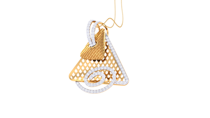 Eclipse Arc Pendent In Gold - 0.68 Ct Brilliant Round Cut Diamonds