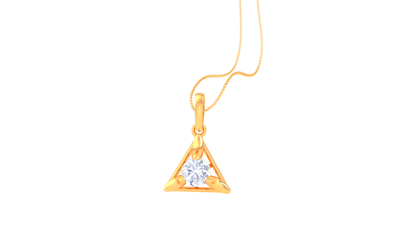 The Trinity Solitaire Pendent - 0.64 Ct Diamond In Gold