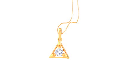 The Trinity Solitaire Pendent - 0.64 Ct Diamond In Gold