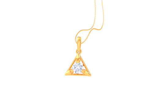 The Trinity Solitaire Pendent - 0.64 Ct Diamond In Gold