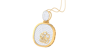 Floral Accent Pendant in Yellow Gold – 1.48 Ct Sparkle Diamonds