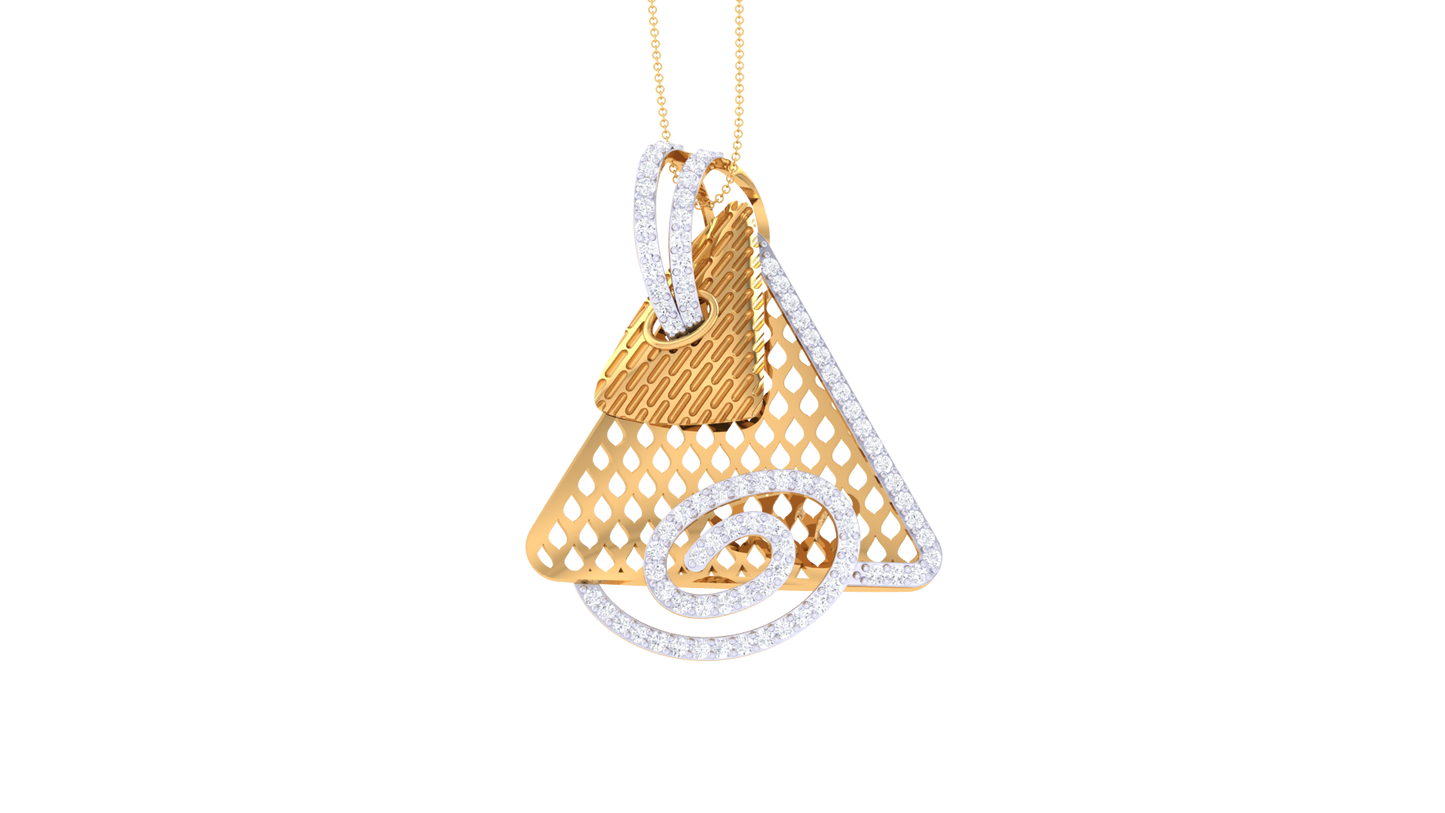 Eclipse Arc Pendent In Gold - 0.68 Ct Brilliant Round Cut Diamonds