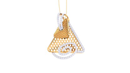 Eclipse Arc Pendent In Gold - 0.68 Ct Brilliant Round Cut Diamonds