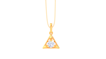 The Trinity Solitaire Pendent - 0.64 Ct Diamond In Gold
