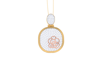 Floral Accent Pendant in Yellow Gold – 1.48 Ct Sparkle Diamonds