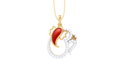 Om Ganesha Radiance Pendant In Gold – 0.29 Ct Dazzling Diamond