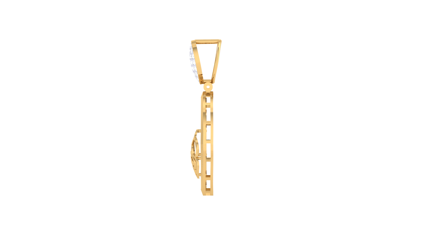 Floral Accent Pendant in Yellow Gold – 1.48 Ct Sparkle Diamonds