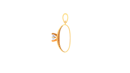 Waves of Light - 0.59 Ct Diamond Pendant In Sculpted Gold