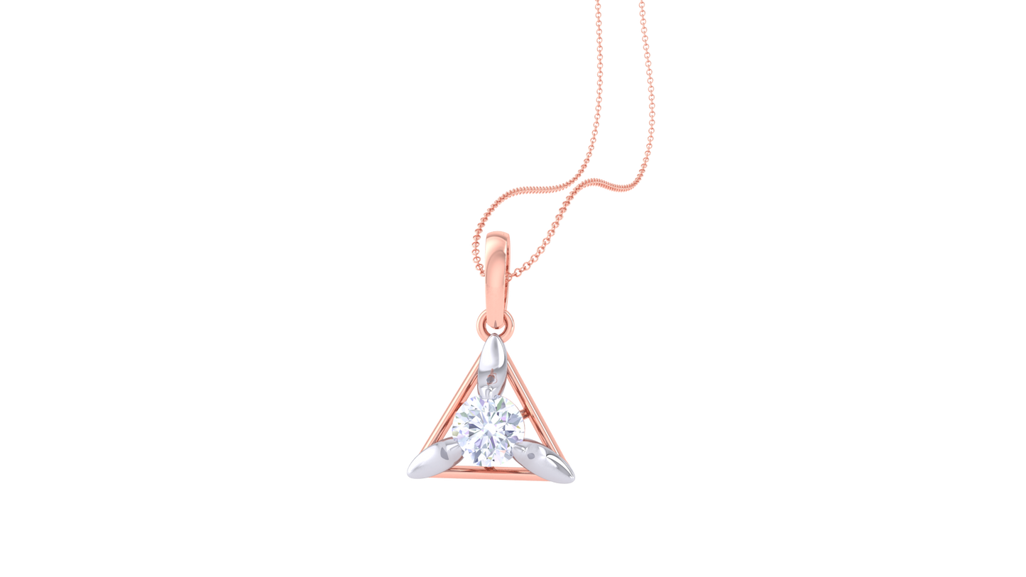 The Trinity Solitaire Pendent - 0.64 Ct Diamond In Gold