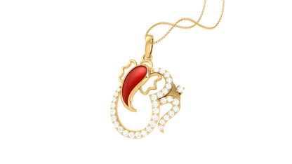 Om Ganesha Radiance Pendant In Gold – 0.29 Ct Dazzling Diamond