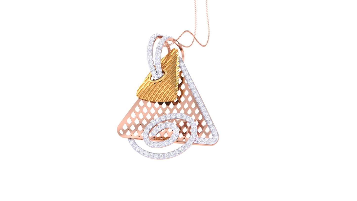 Eclipse Arc Pendent In Gold - 0.68 Ct Brilliant Round Cut Diamonds
