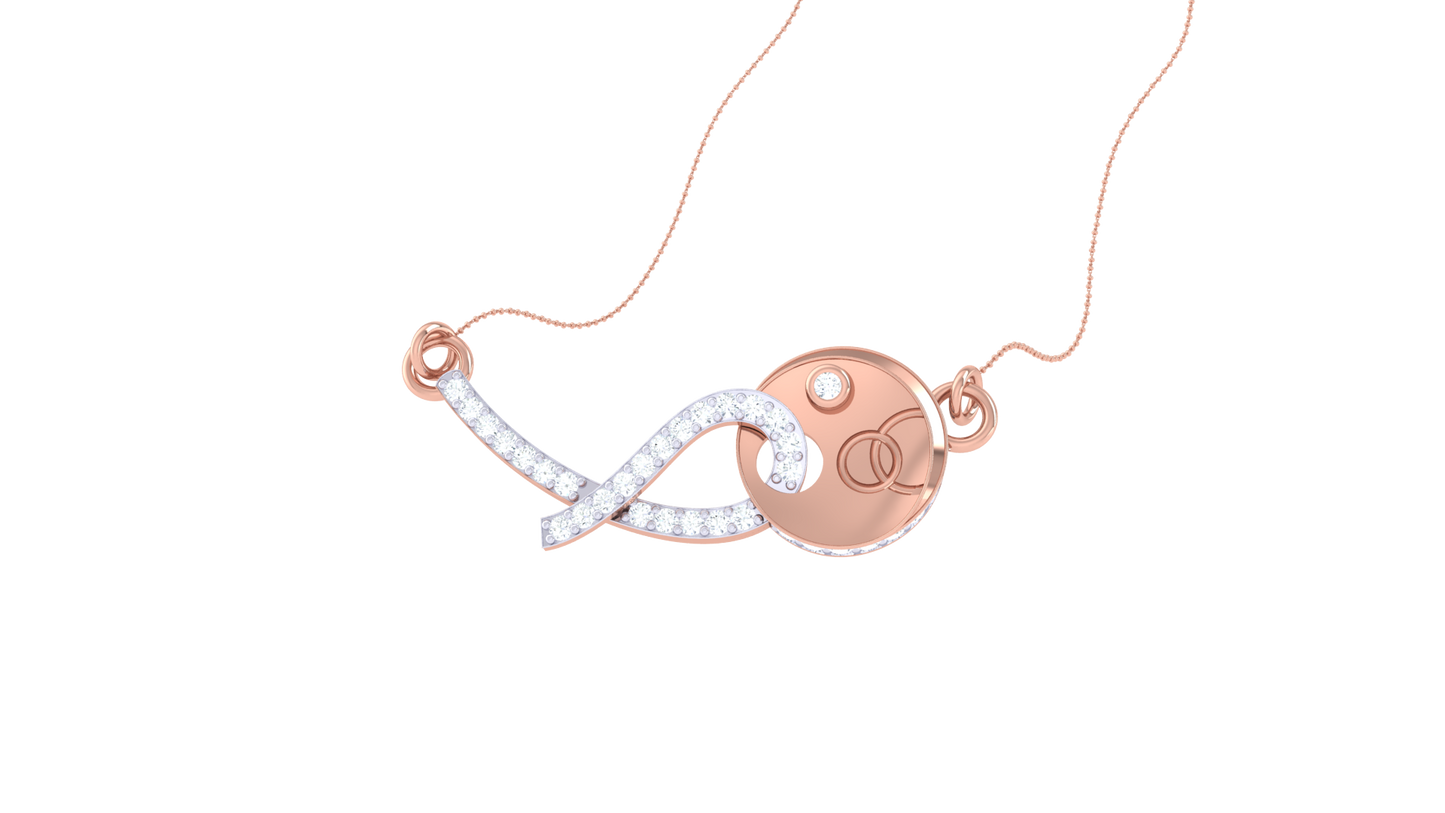 Intertwined Flow Pendant In Gold - 0.24 Ct Sparkling Diamonds