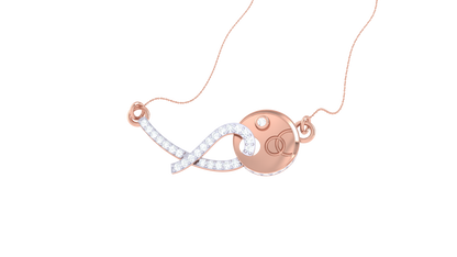 Intertwined Flow Pendant In Gold - 0.24 Ct Sparkling Diamonds