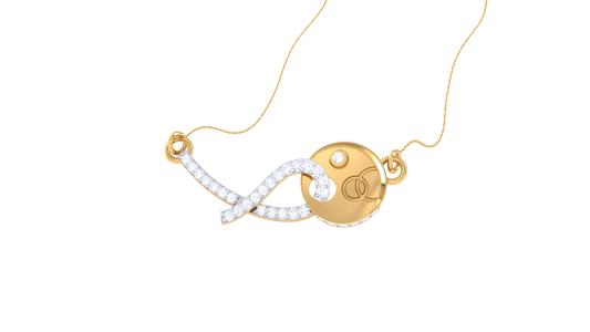 Intertwined Flow Pendant In Gold - 0.24 Ct Sparkling Diamonds