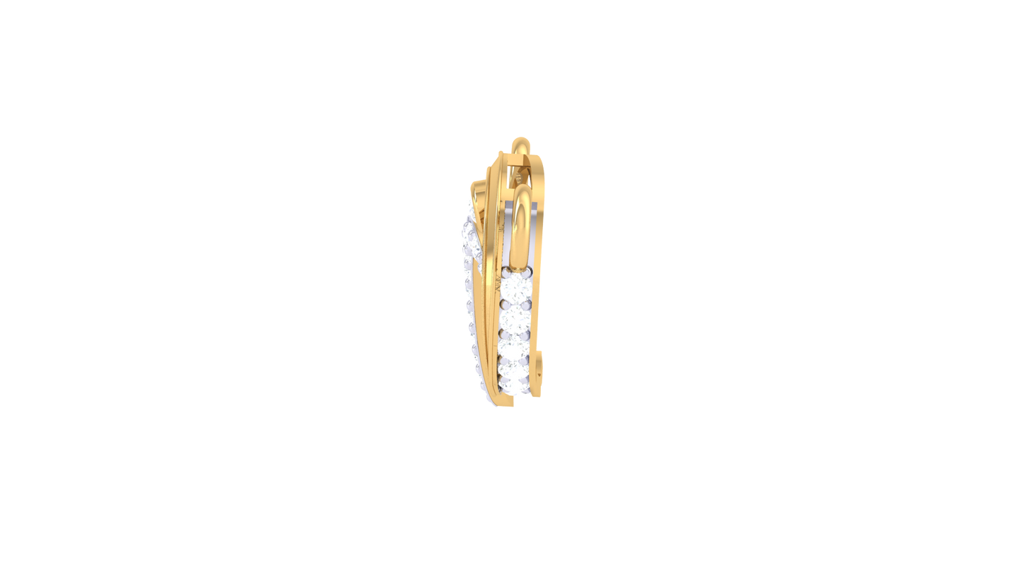 Intertwined Flow Pendant In Gold - 0.24 Ct Sparkling Diamonds