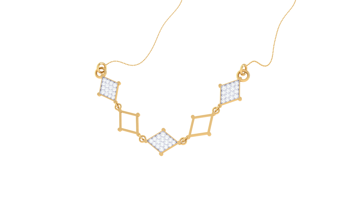 Geometric Elegance Diamond Pendent In Gold – 0.32 Ct Diamonds