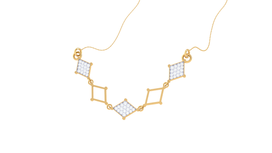 Geometric Elegance Diamond Pendent In Gold – 0.32 Ct Diamonds