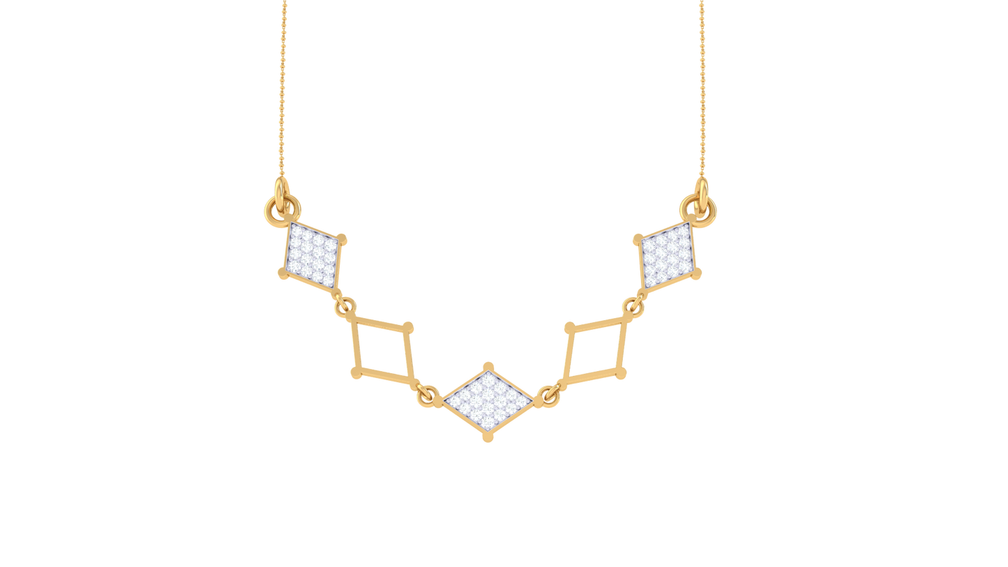 Geometric Elegance Diamond Pendent In Gold – 0.32 Ct Diamonds