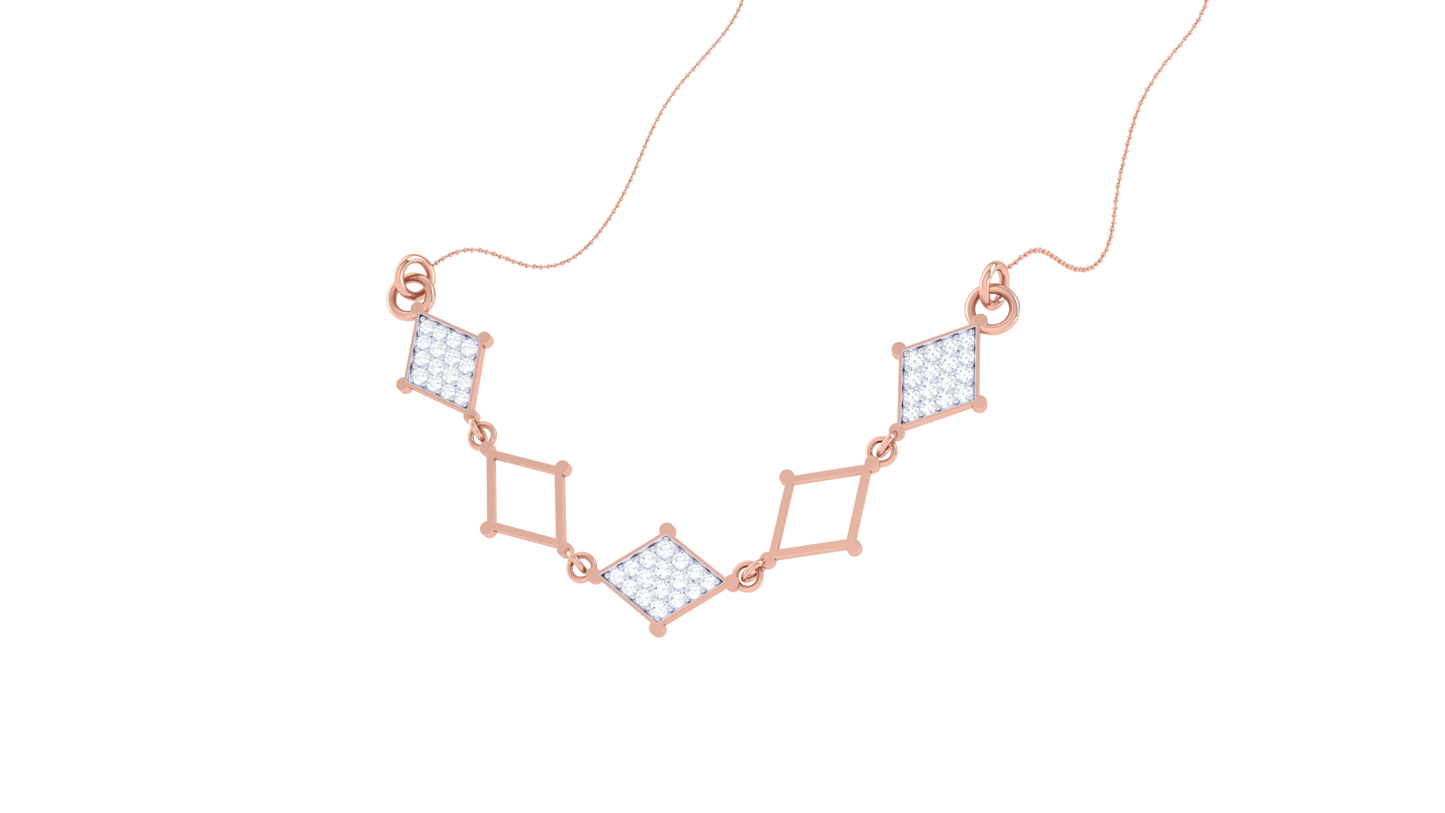 Geometric Elegance Diamond Pendent In Gold – 0.32 Ct Diamonds