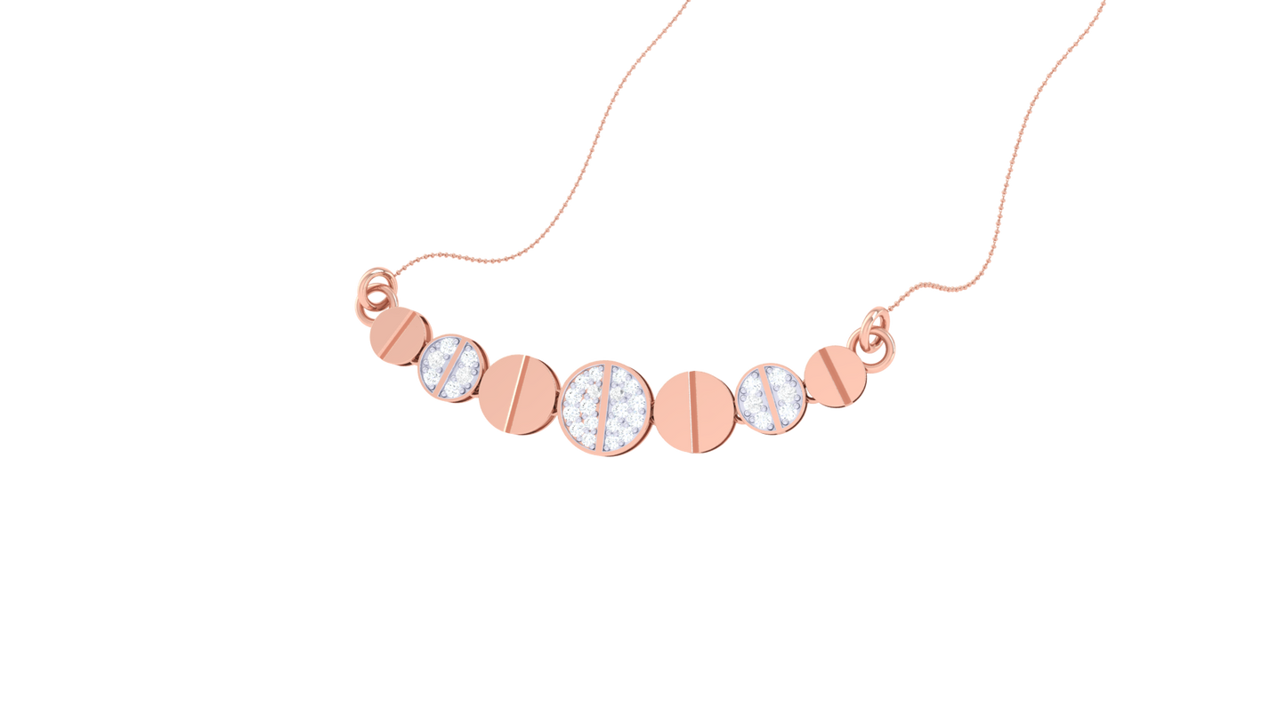 Symmetric Round Motif Pendent - 0.27 Ct Sparkling Diamonds