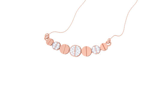 Symmetric Round Motif Pendent - 0.27 Ct Sparkling Diamonds