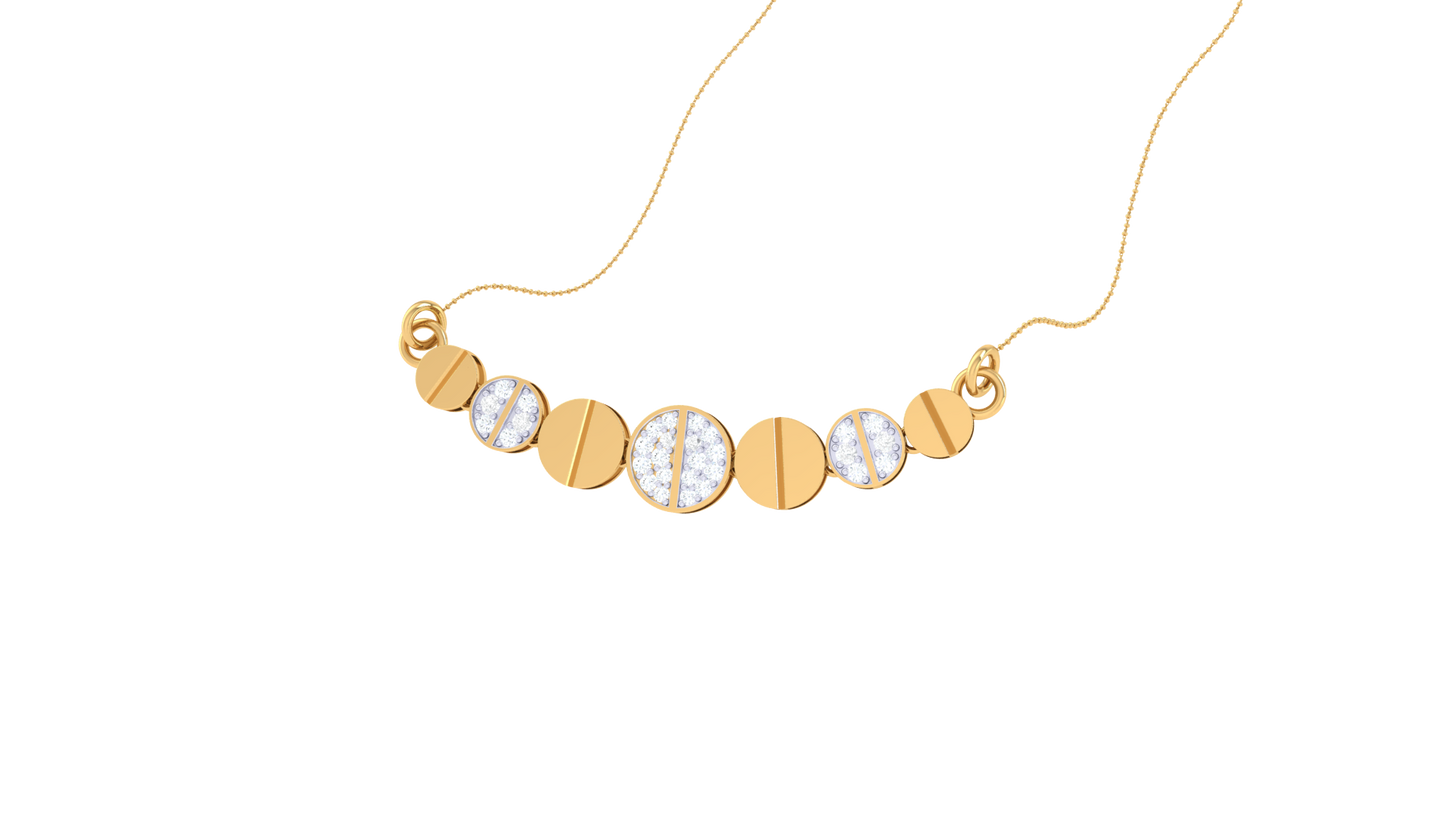 Symmetric Round Motif Pendent - 0.27 Ct Sparkling Diamonds