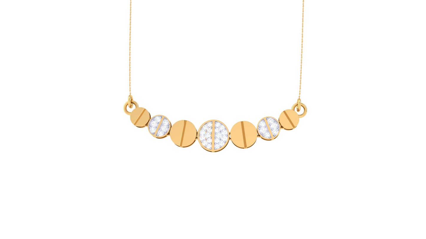 Symmetric Round Motif Pendent - 0.27 Ct Sparkling Diamonds