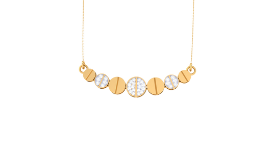 Symmetric Round Motif Pendent - 0.27 Ct Sparkling Diamonds