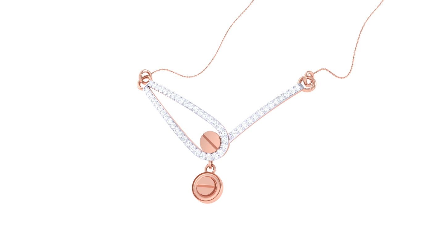 V-Bar Drop Pendent In Gold – 0.46 Ct Brilliant Diamonds