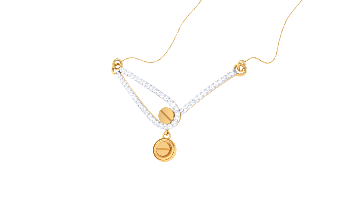 V-Bar Drop Pendent In Gold – 0.46 Ct Brilliant Diamonds
