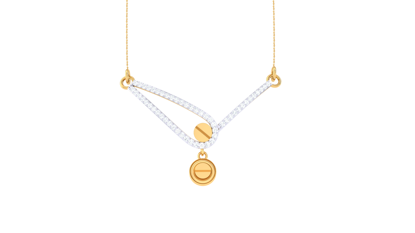 V-Bar Drop Pendent In Gold – 0.46 Ct Brilliant Diamonds
