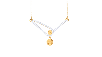 V-Bar Drop Pendent In Gold – 0.46 Ct Brilliant Diamonds