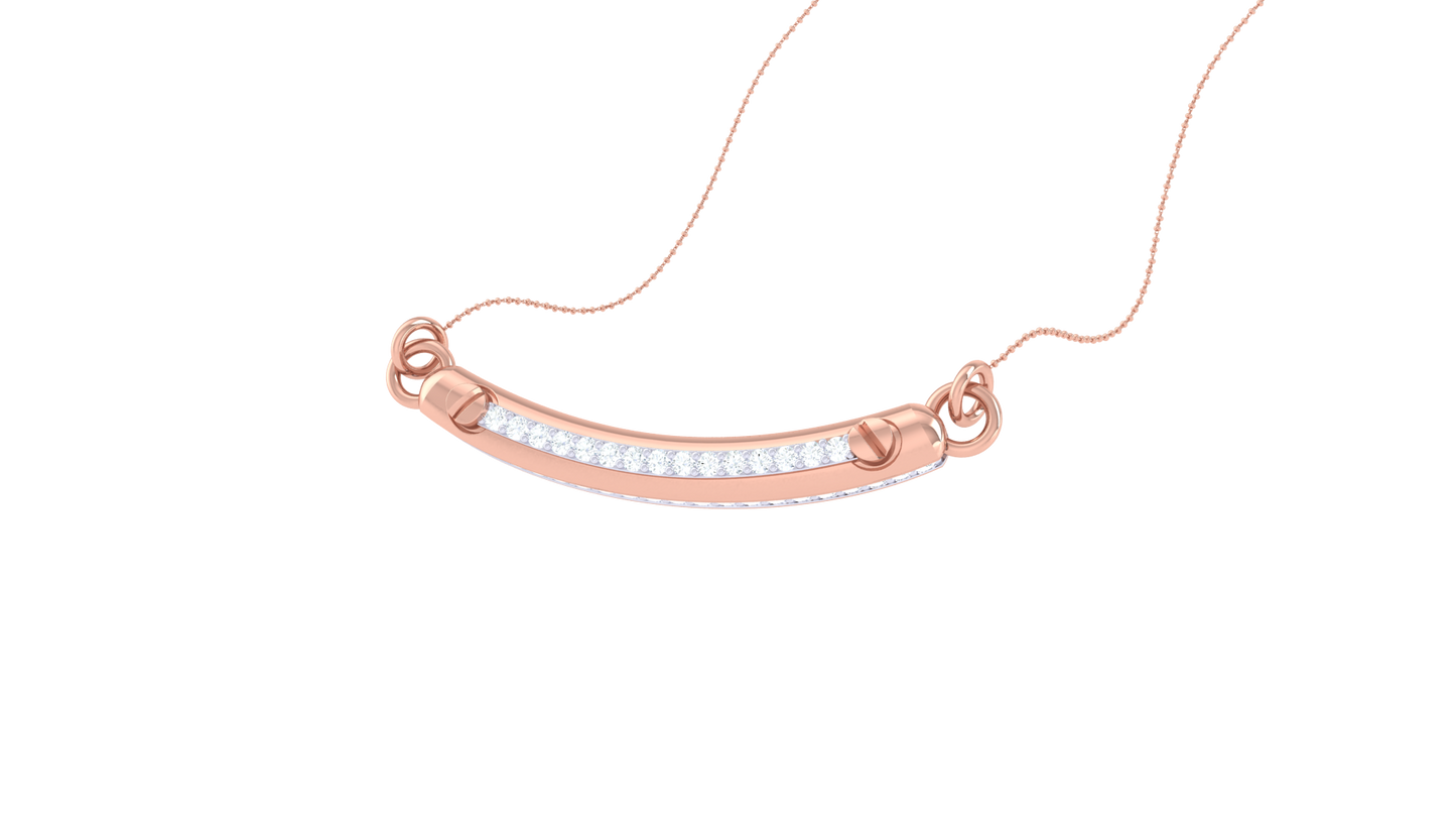 Bridge Of Starlight Gold Bar Pendant - 0.24 Ct Diamonds