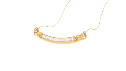 Bridge Of Starlight Gold Bar Pendant - 0.24 Ct Diamonds