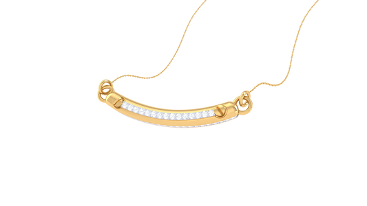 Bridge Of Starlight Gold Bar Pendant - 0.24 Ct Diamonds